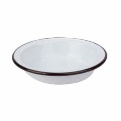 Falcon - Enamel Pie Dish White & Black 14cm