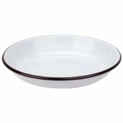 Falcon - Enamel Pasta Plate White & Black 20cm
