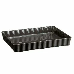 Emile Henry - Deep Rectangular Tart Dish Charcoal 24x34cm