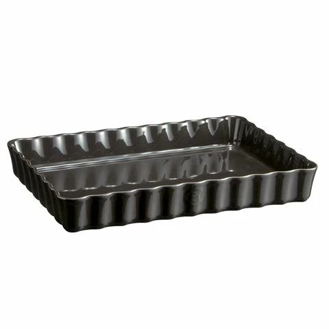 Emile Henry - Deep Rectangular Tart Dish Charcoal 24x34cm