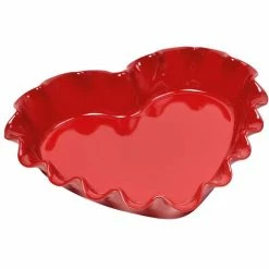 Emile Henry - Ruffled Heart Dish Burgundy