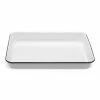 Falcon - Enamel Bake Tray Rectangular White & Black 24cm
