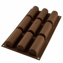 Silikomart - Midi Buche Silicone Mould 9 Cup Brown