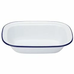 Falcon - Enamel Pie Dish White & Blue 32cm