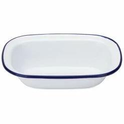Falcon - Enamel Pie Dish White & Blue 20cm