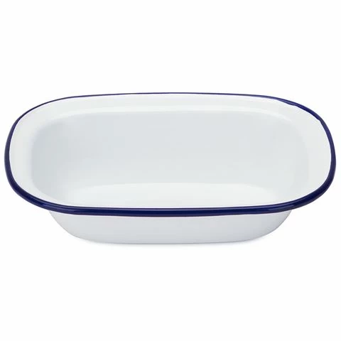 Falcon - Enamel Pie Dish White & Blue 20cm