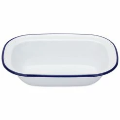Falcon - Enamel Pie Dish White & Blue 24cm