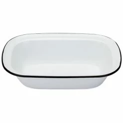 Falcon - Enamel Pie Dish White & Black 28cm