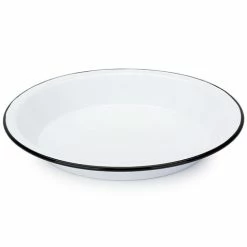 Falcon - Enamel Pie Plate White & Black 25cm