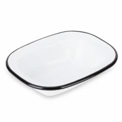 Falcon - Enamel Pie Dish White & Black 16cm