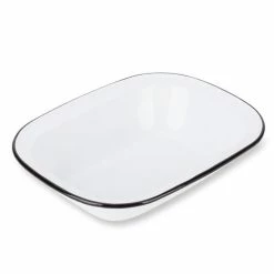 Falcon - Enamel Pie Dish White & Black 24cm