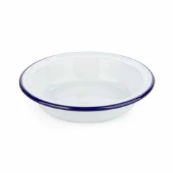 Falcon - Enamel Pie Dish White & Blue 14cm