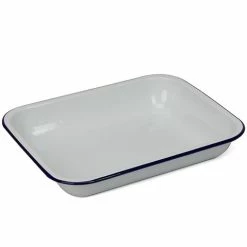 Falcon - Enamel Bake Dish White & Blue