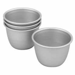 Bakemaster - Anodised Pudding Pan Silver 240ml Set 4pce