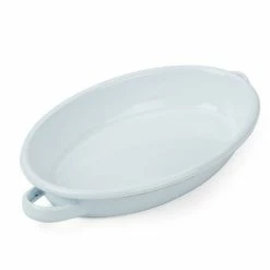 Falcon - Enamel Oval Pie Dish With Handle 18cm White